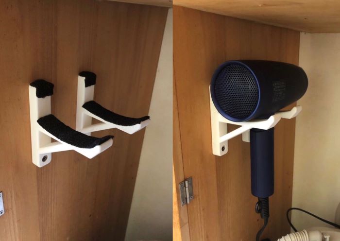 3Dプリンターで製作したドライヤーホルダー