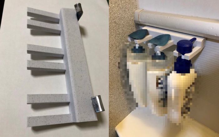 3Dプリンターで製作したシャンプーフック