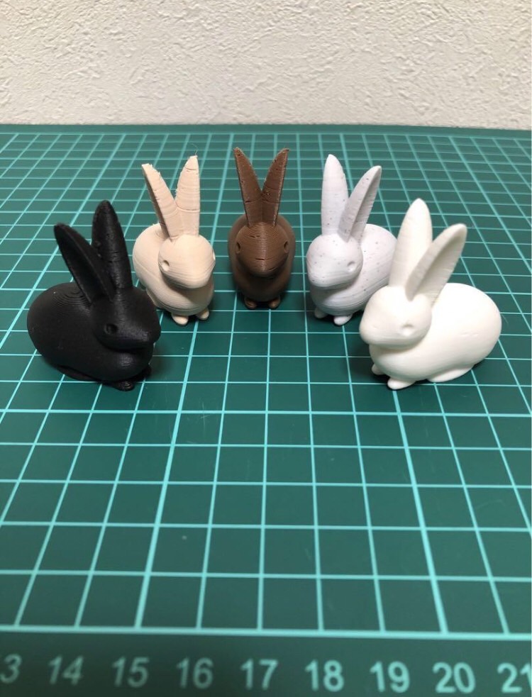 3Dプリンターで作ったうさぎのオブジェ